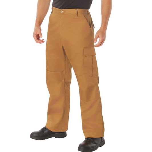 Work Brown - Tactical BDU Pants Cargo Fatigues - Poly/Cotton - Zipper Fly - Relaxed Fit