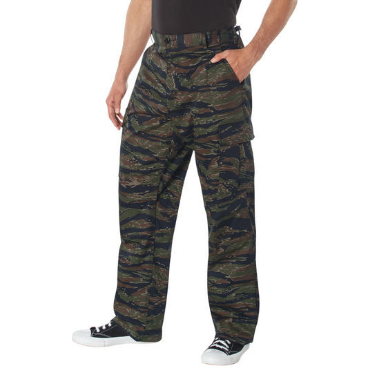 Tiger Stripe Camo - Tactical BDU Pants Cargo Fatigues - Poly/Cotton Twill - Zipper Fly