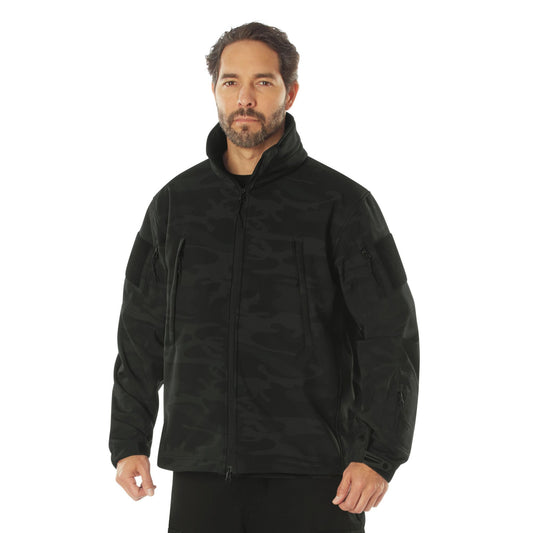 Midnight Black Camo - Special Ops Soft Shell Tactical Jacket Waterproof Fleece Lined Military Coat