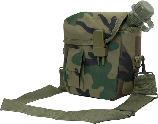 Woodland Camouflage - Military GI Style 2 Quart Bladder Canteen Cover