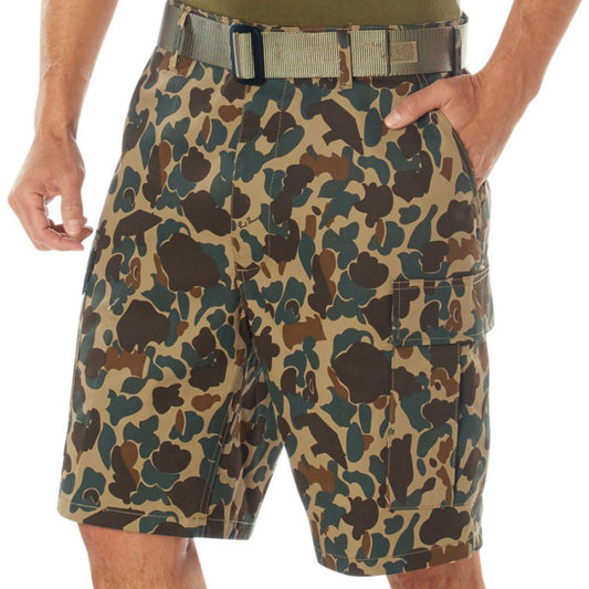 Fred Bear Camo - Tactical Cargo BDU Shorts - Polyester Cotton Twill - Button Fly
