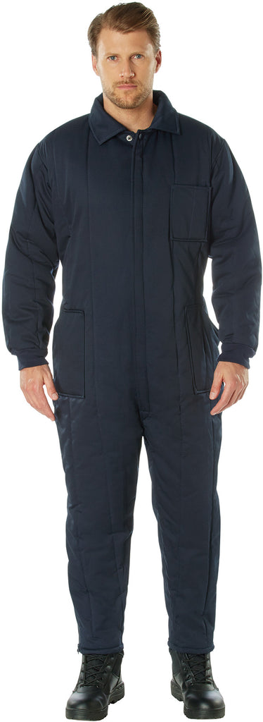 Navy Blue - Cold Weather Insulated Coveralls Outdoor Full Body