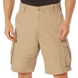 Khaki - Tactical Vintage Paratrooper BDU Cargo Shorts - Poly Cotton - Zipper Fly Khaki - Tactical Vintage Paratrooper BDU Cargo Shorts - Poly Cotton - Zipper Fly
