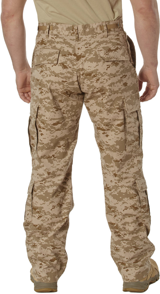 Digital Desert Camouflage - Vintage Paratrooper BDU Cargo Pants Fatigues, Zipper Fly