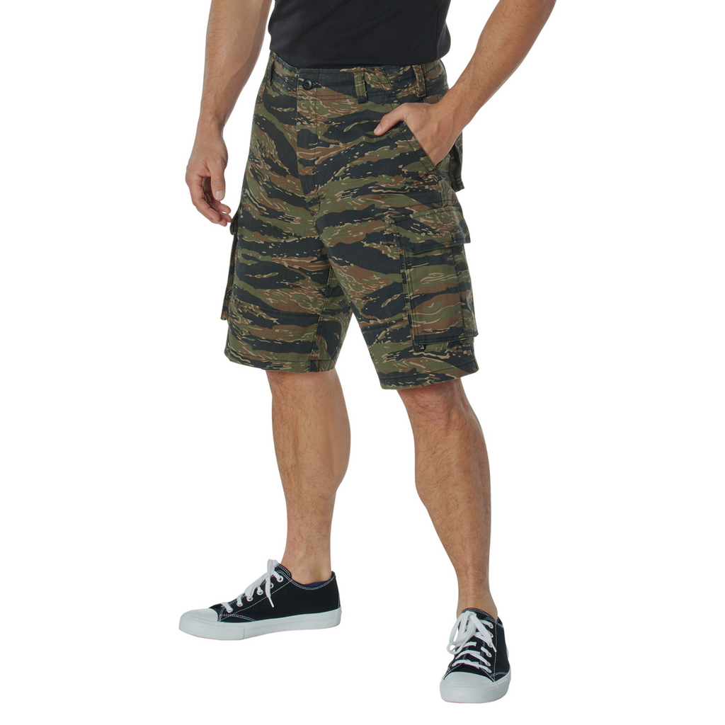 90s Dead Stock Army Tiger Stripe Camo Cargo Shorts, Adjustable up to 28” –  Cee Blues