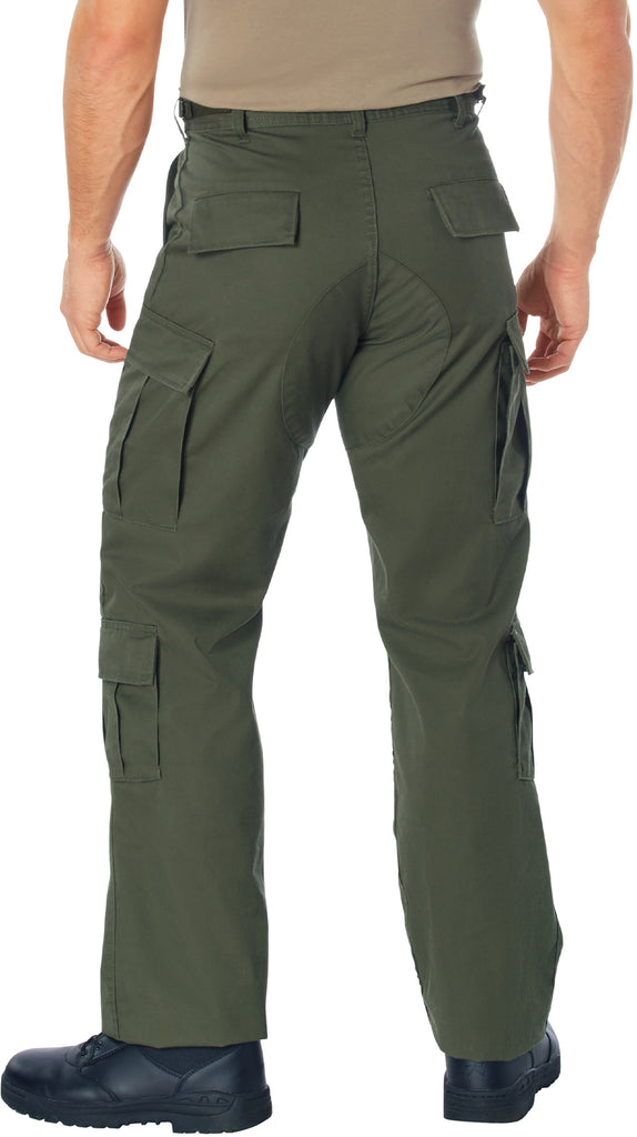 BISOWN 別注Cotton Silk Military Pants Olive Drab - Tactical Paratrooper Pants BDU Cargo Fatigues