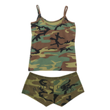 Woodland Camo - BOOTY CAMP Booty Shorts & Tank Top Set - Cotton/Spandex Woodland Camo - BOOTY CAMP Booty Shorts & Tank Top Set - Cotton/Spandex