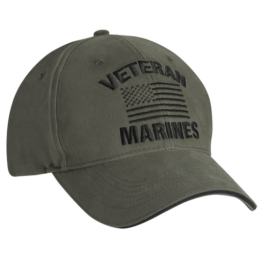 Olive US Vintage Veteran Low Profile Military USA Flag Vet Hat Baseball Dad Cap