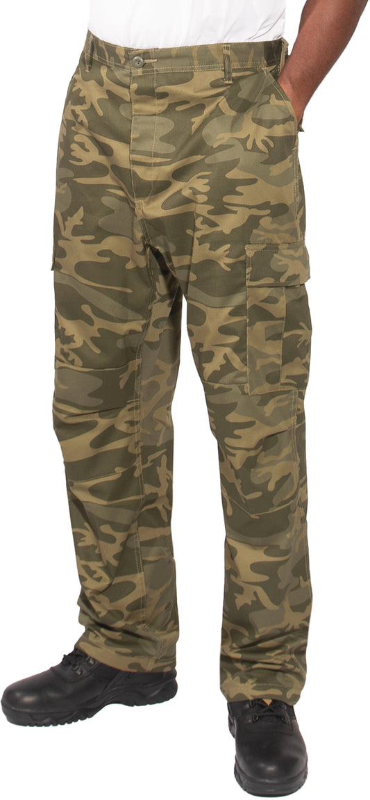 Coyote Camo - Tactical BDU Pants Cargo Fatigues - Poly/Cotton Twill - Button Fly