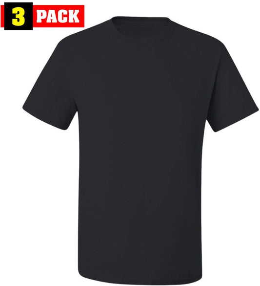 Solid Color Military Style T-Shirts | Poly/Cotton Army Short Sleeve Crewneck Tee Shirts | 3 Pack