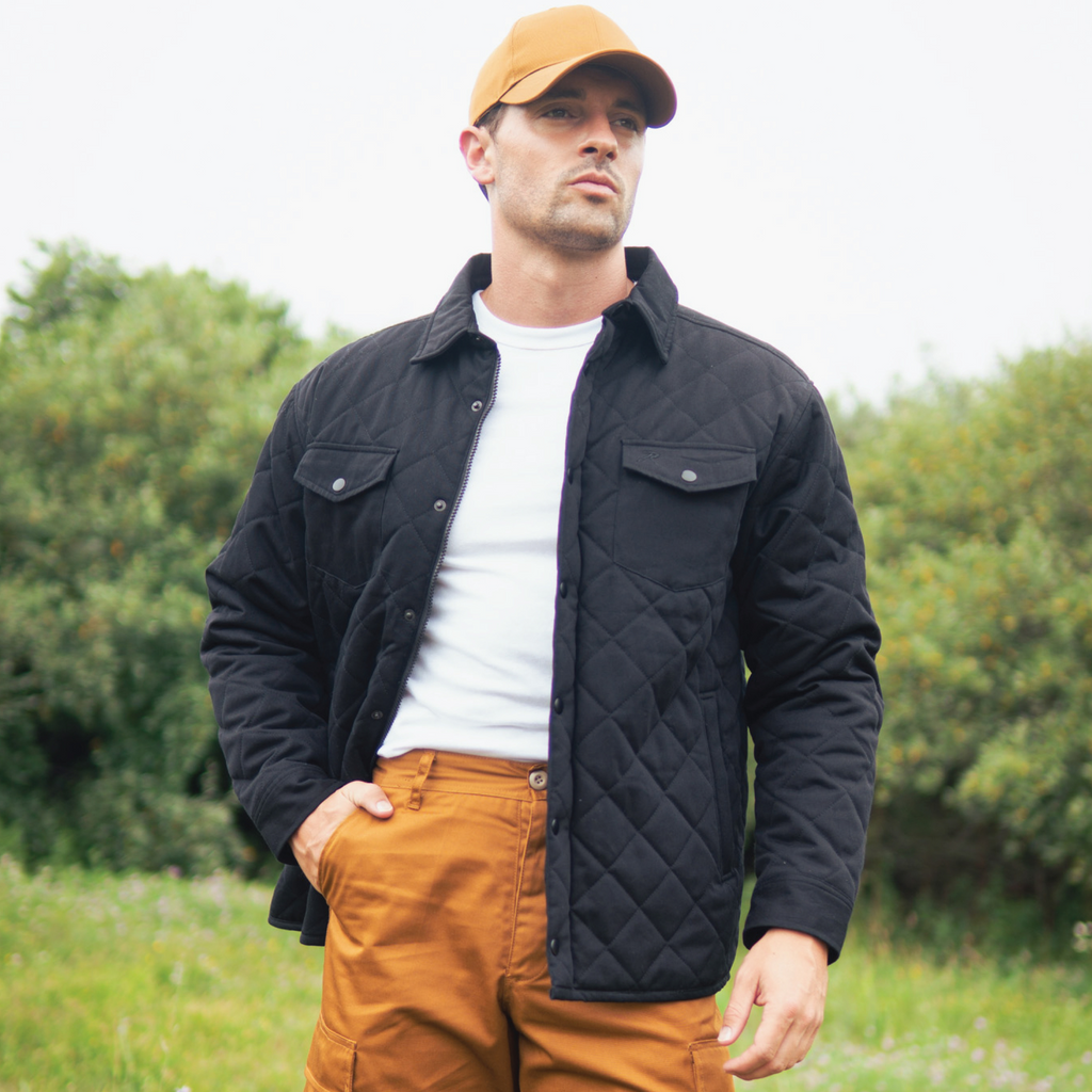 Black Diamond Quilted Heritage Longline Barn Jacket with Removable Hood