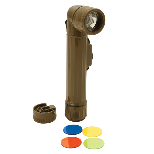 Coyote Brown - Military GI Style Mini Anglehead Flashlight