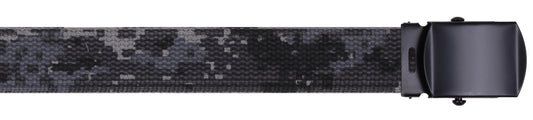 Subdued Urban Digital Camouflage - Military Web Belt with Black Buckle 54 in.