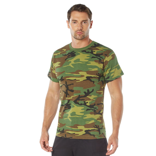 Heavyweight Poly/Cotton Short Sleeve T-Shirt - Woodland Camo