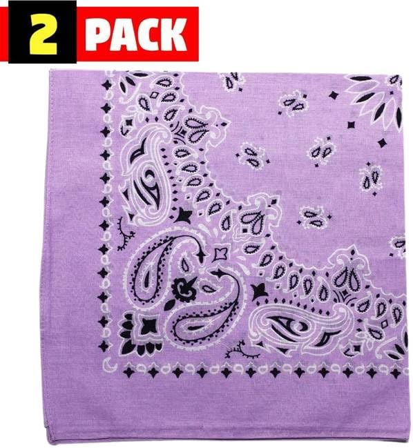Trainmen Paisley Bandana Head Scarf Do-rag 100% Cotton Bandanna Cover 22" x 22", 2 Pack
