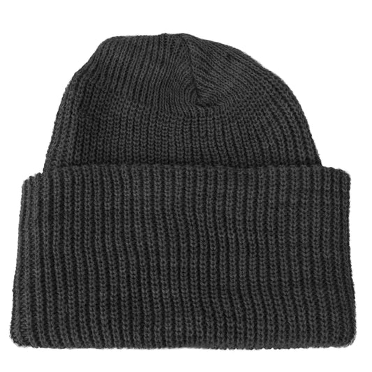 Charcoal Grey Knit Acrylic Watch Cap Military Cold Weather Winter Cuff Beanie Hat USA Made