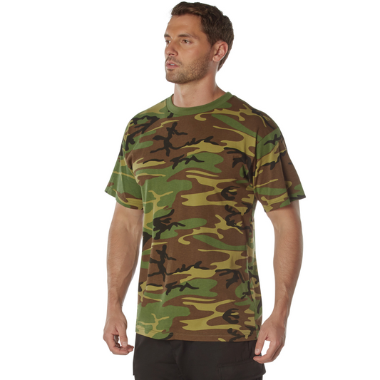 Woodland Camo - 100% Cotton Camo T-Shirt Standard Fit Camouflage Shirt