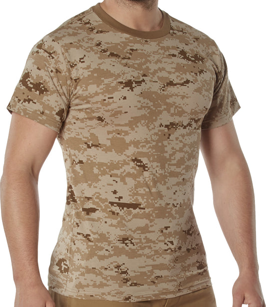Desert Digital Camo - Tactical Short Sleeve T-Shirt, 100% Cotton, Standard Fit