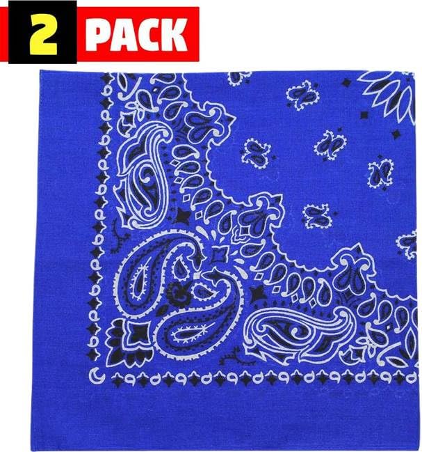 Trainmen Paisley Bandana Head Scarf Do-rag 100% Cotton Bandanna Cover 22" x 22", 2 Pack
