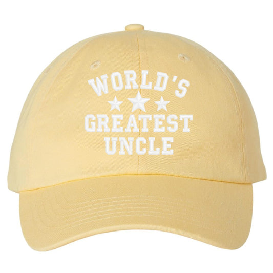 World's Greatest Uncle Low Profile Hat - Soft Cotton Embroidered Baseball Uncle Cap