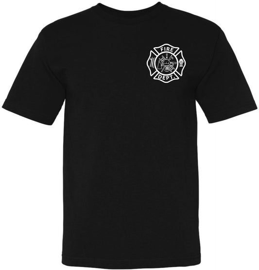 Fire Dept. Fire Rescue T-Shirt | Firefighter First Responder Crewneck Double Side Tee Shirt