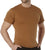 Work Brown Solid Color T-Shirt with Cotton / Polyester Blend