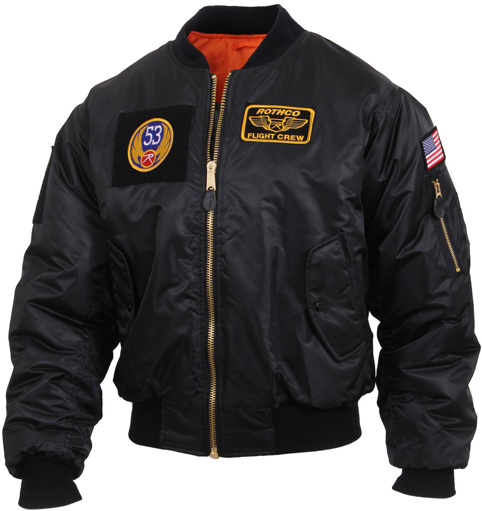 Top Gun Official B-15 Men's Flight Bomber Jacket with Patches Navy / 3X