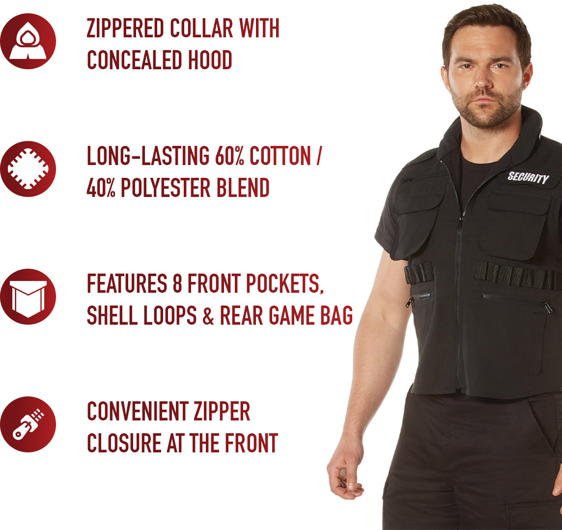 Black - Tactical Law Enforcement SECURITY Ranger Vest