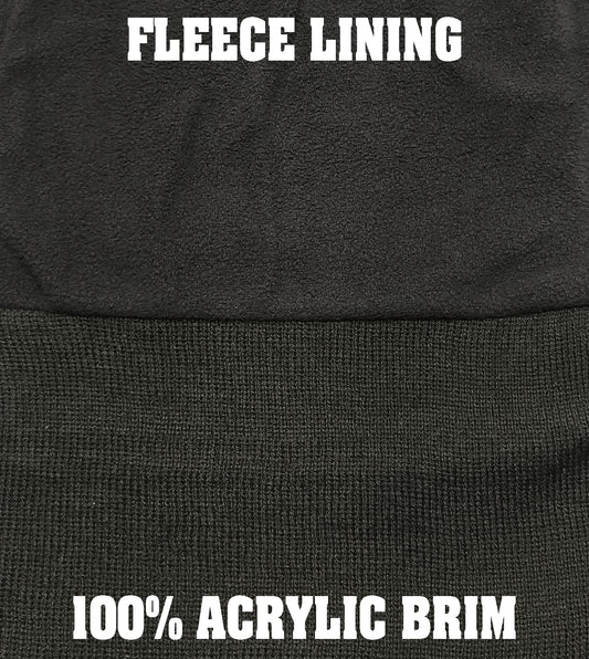 STAFF Large Embroidered Beanie Fleece Lined Watch Cap STAFF Warm Winter Work Uniform Hat