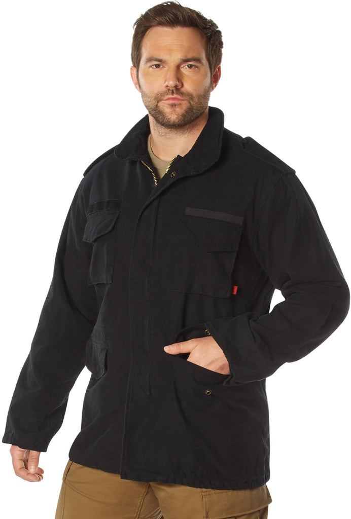 Black - M-65 Field Jacket, Heavyweight Washed Cotton Twill