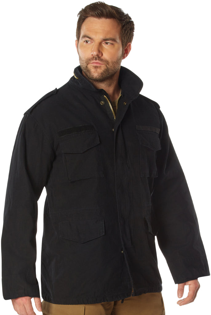 Black - M-65 Field Jacket, Heavyweight Washed Cotton Twill