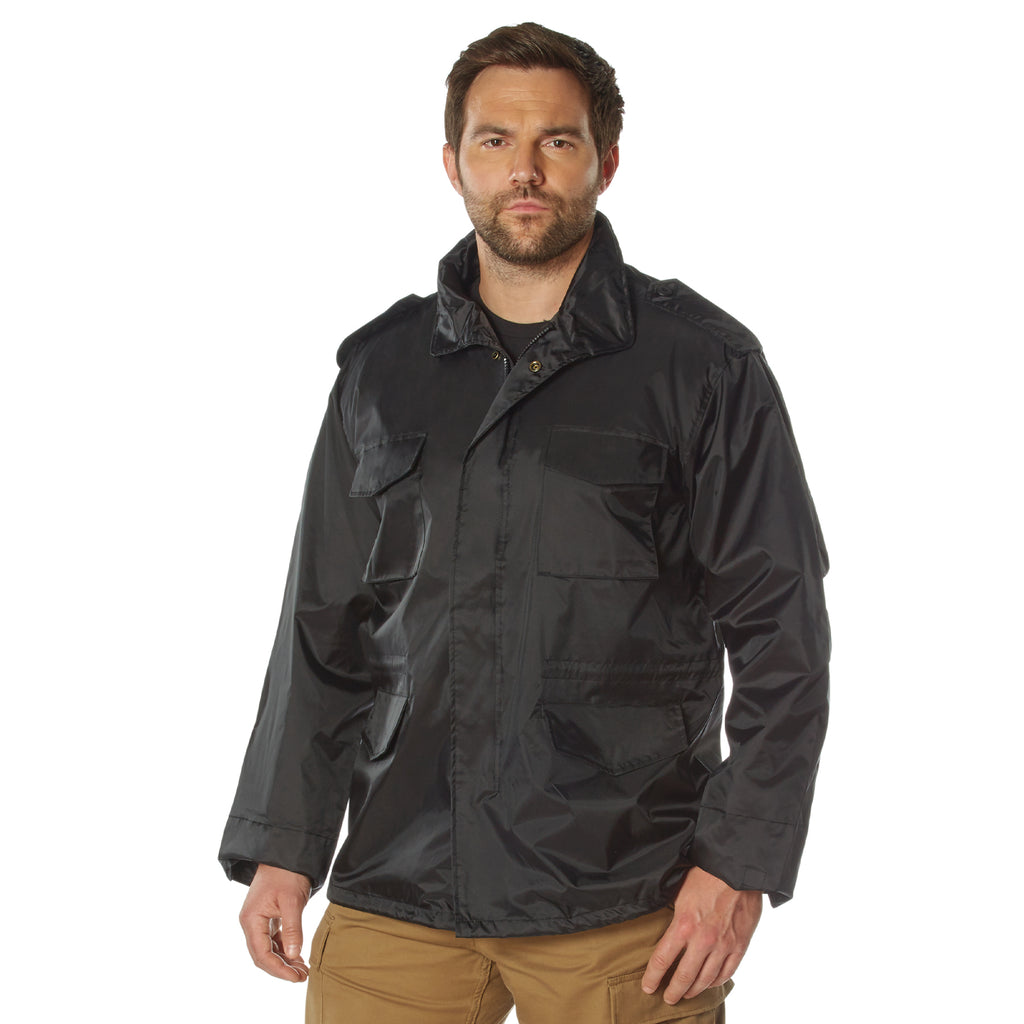 Black - Tactical M-65 Field Jacket - Lightweight Waterproof Poly