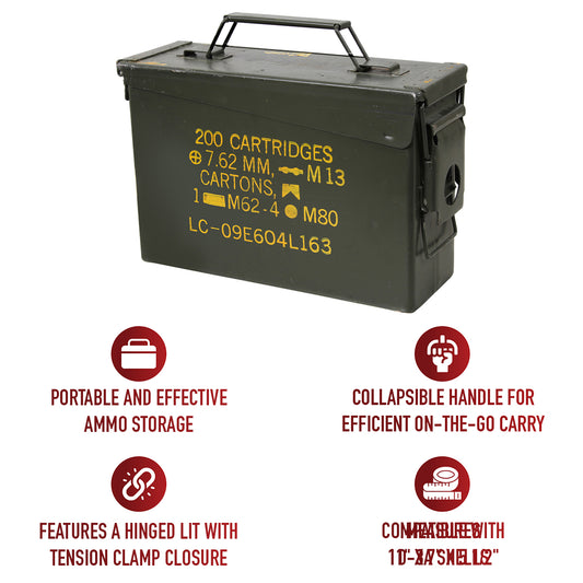 Metal Ammo Can .30 Cal. - Original US Military Surplus Used M19A1