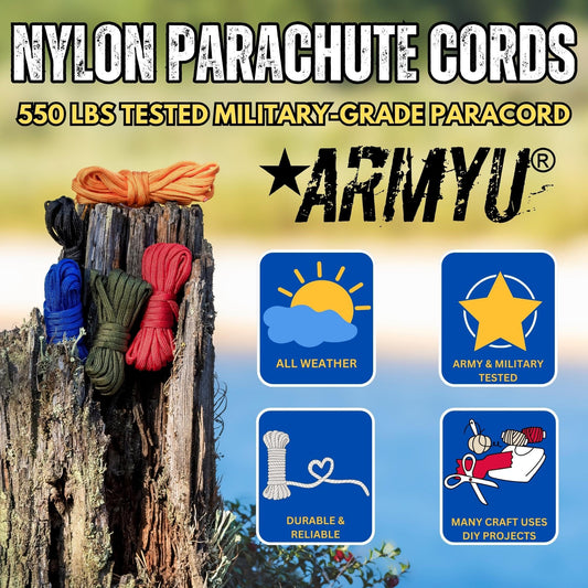 550lb Paracord - Type III Nylon - 7 Strand - Made in USA