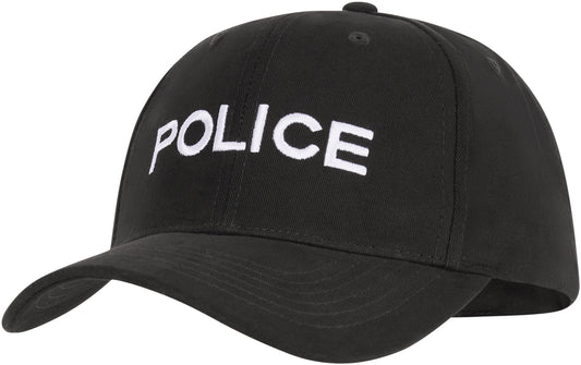 Black - POLICE Baseball Cap, Law Enforcement Hat, Adjustable, Brushed Cotton