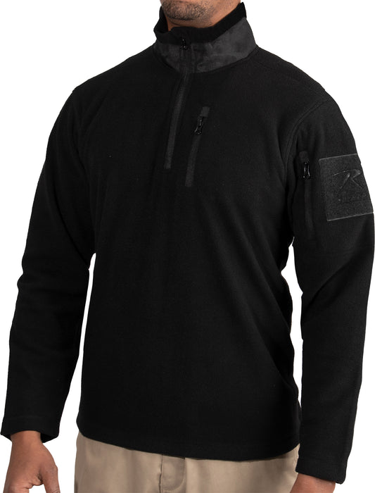 Black - Tactical Quarter Zip Sweatshirt - Fleece - Uniform Top Base Layer