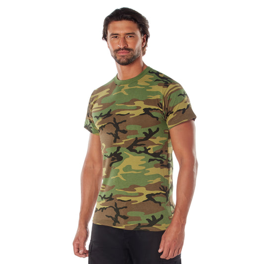 Woodland Camo - Tactical Heavyweight Short Sleeve T-Shirt, Poly/Cotton