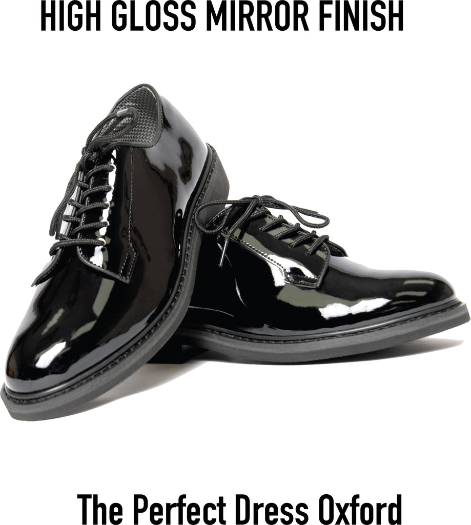 Black Hi Gloss Lightweight Oxford Shoes US Navy Uniform Class A Style Shiny Dress Shoe - Galaxy Army Navy Black Hi Gloss Lightweight Oxford Shoes US Navy Uniform Class A Style Shiny Dress Shoe - Galaxy Army Navy