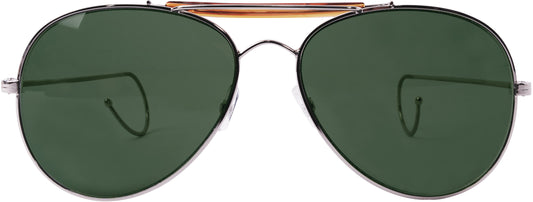 Green Lenses - US Air Force Style Aviator Suglasses with Case