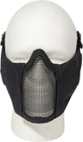 Black - Steel Half Face Mask With Ear Guard