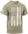 Desert Sand - Distressed US Flag Athletic Fit T-Shirt
