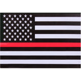Thin Red Line Law Enforcement Flag Sticky Back Decal (Back-Gum)
