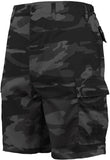 Black Camouflage - Tactical Cargo BDU Shorts - Polyester Cotton Twill - Button Fly Black Camouflage - Tactical Cargo BDU Shorts - Polyester Cotton Twill - Button Fly