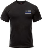 Black - Honor and Respect 2-Sided Thin Blue Line Flag T-Shirt