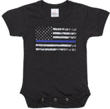 Black - Thin Blue Line One-Piece Infant Bodysuit