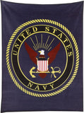 Navy Blue - UNITED STATES NAVY Fleece Blanket with USN Emblem
