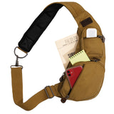 Coyote Brown - Crossbody Large Canvas Sling Backpack Bag