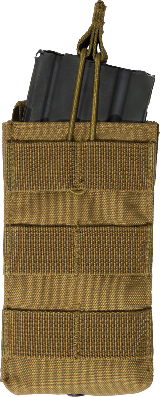 MOLLE Open Top Single Mag Pouch with Clip and Easy-Access Elastic Pull Tabs
