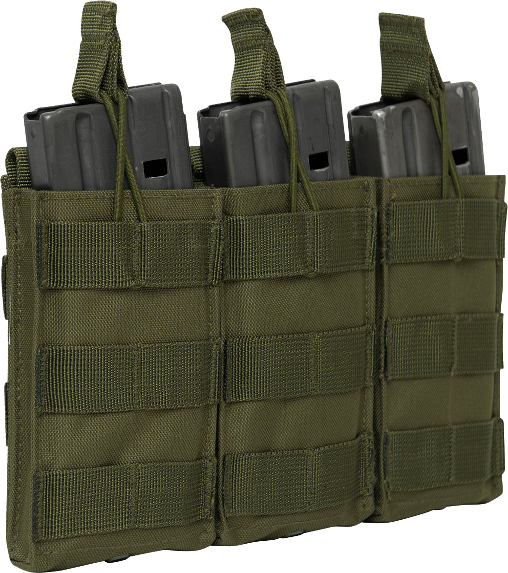 Olive Drab MOLLE Open Top Triple Mag Pouch Olive Drab MOLLE Open Top Triple Mag Pouch