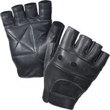 Black Fingerless Biker Gloves